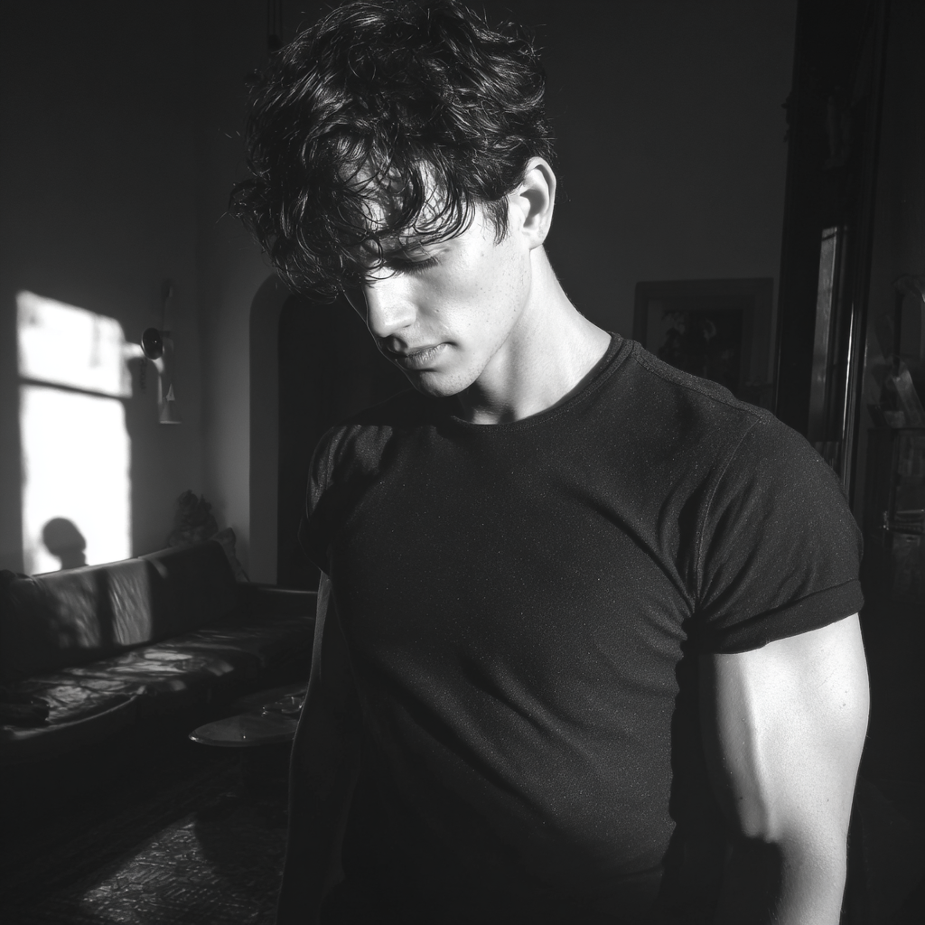 Un hombre de pie en un salón | Fuente: Midjourney