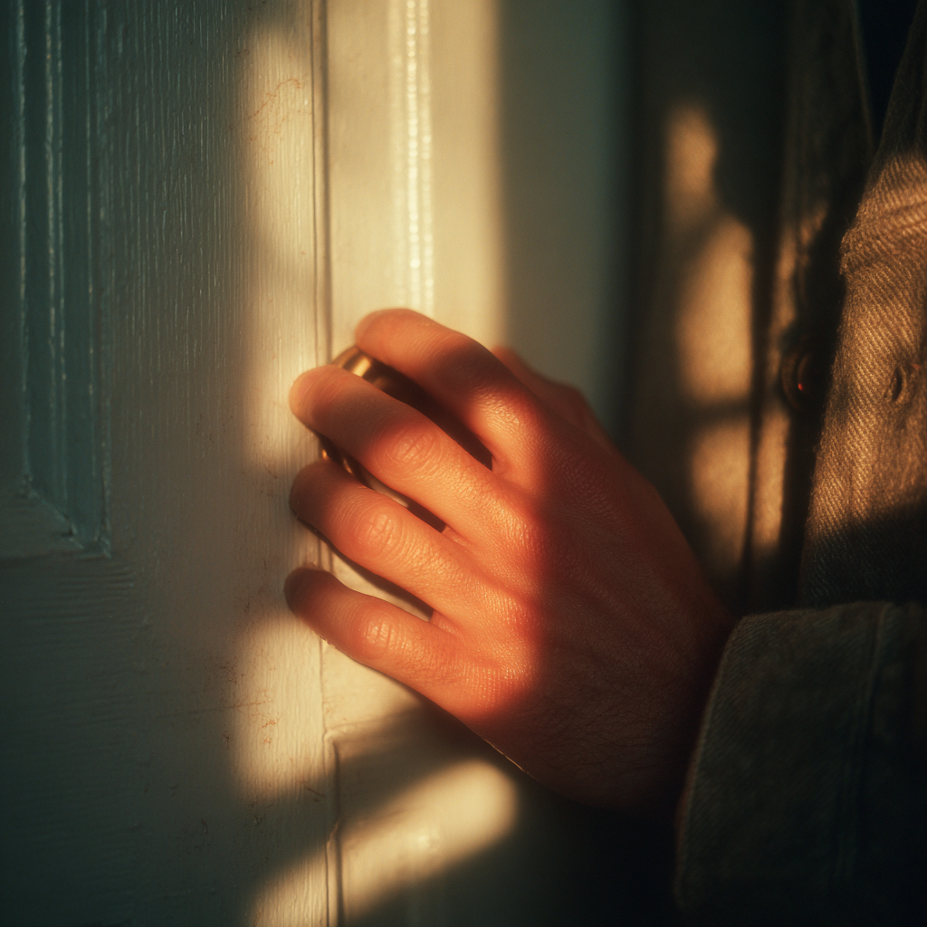 La mano de alguien abriendo una puerta | Fuente: Midjourney