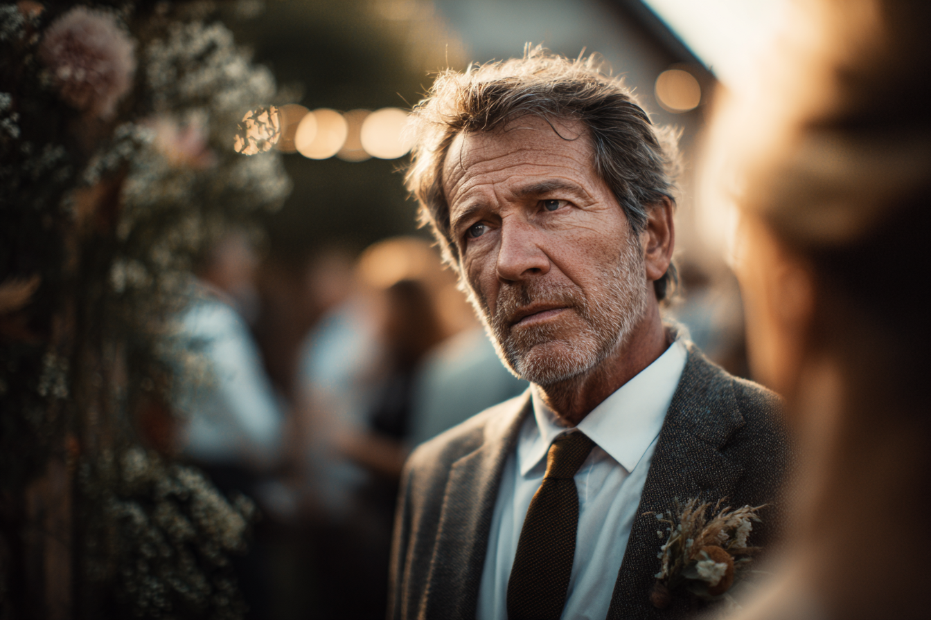 Un hombre mayor hablando con una mujer | Fuente: Midjourney