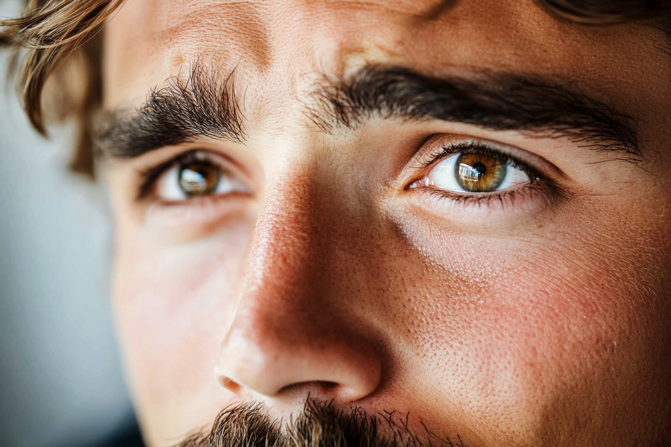 Un hombre con una mirada triste | Fuente: Midjourney