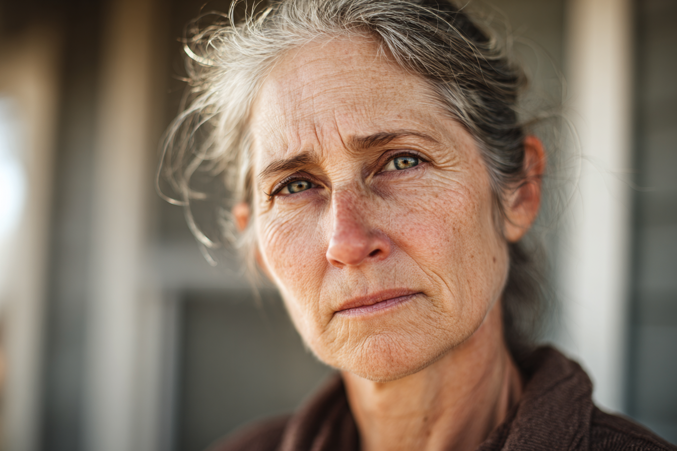 Una mujer mayor mirando al frente | Fuente: Midjourney