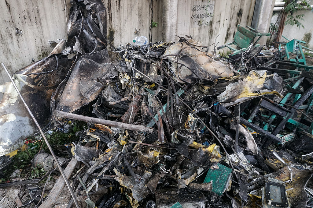 Restos de la escuela tras el accidente. | Foto: Getty Images