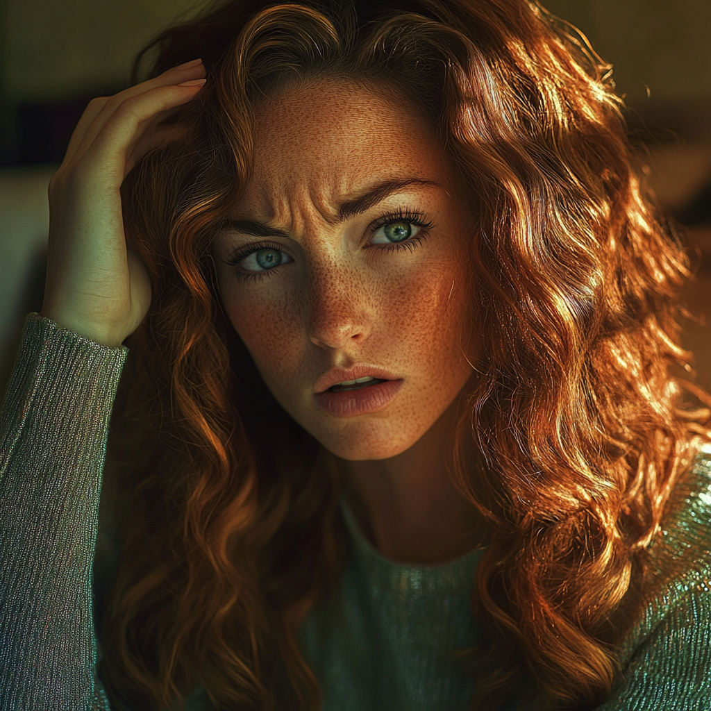 Una mujer confundida | Fuente: Midjourney