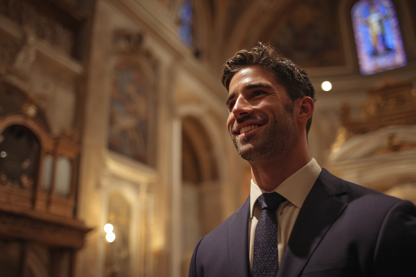 Un hombre con traje | Fuente: Midjourney