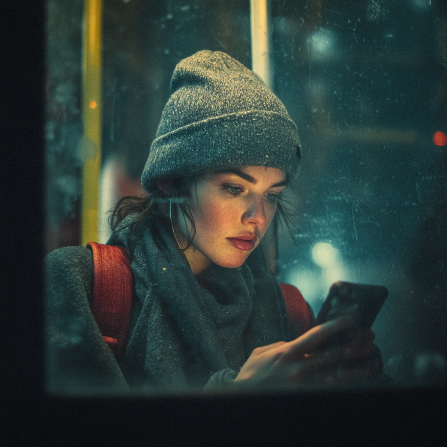 Una mujer enviando un mensaje de texto | Fuente: Midjourney