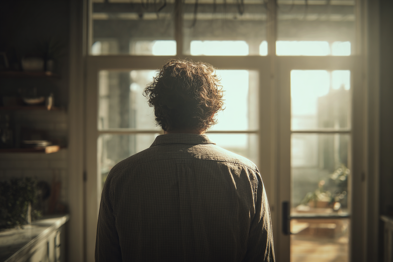 Un hombre de pie en una casa | Fuente: Midjourney