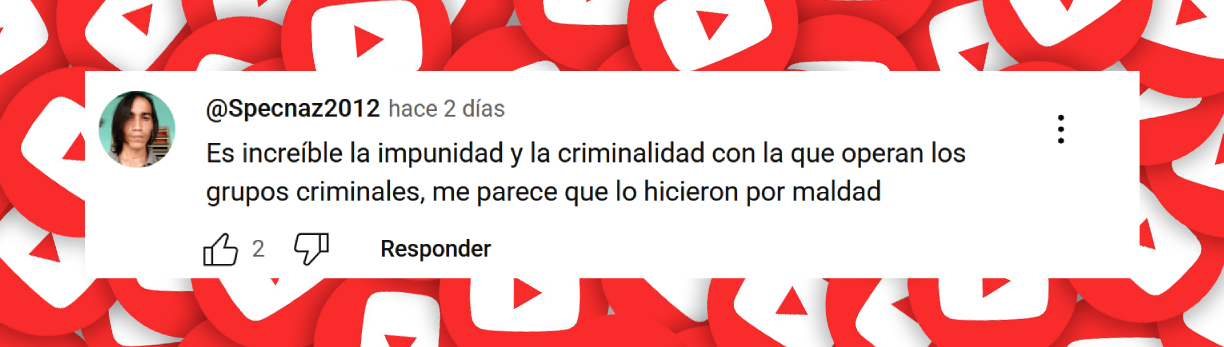 Comentario de un usuario sobre la muerte de los músicos colombianos B King y DJ Regio Clown | Fuente: YouTube/CNN en Español