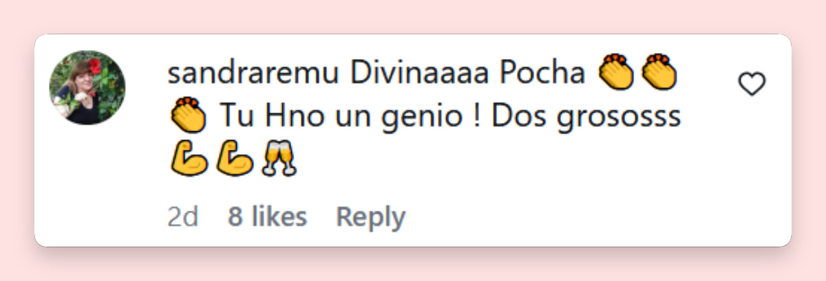 Comentario de una persona sobre Jimena Monteverde y su hermano, Ramiro Olleac, en "Otro día perdido" | Fuente: Instagram/jimemonteverde