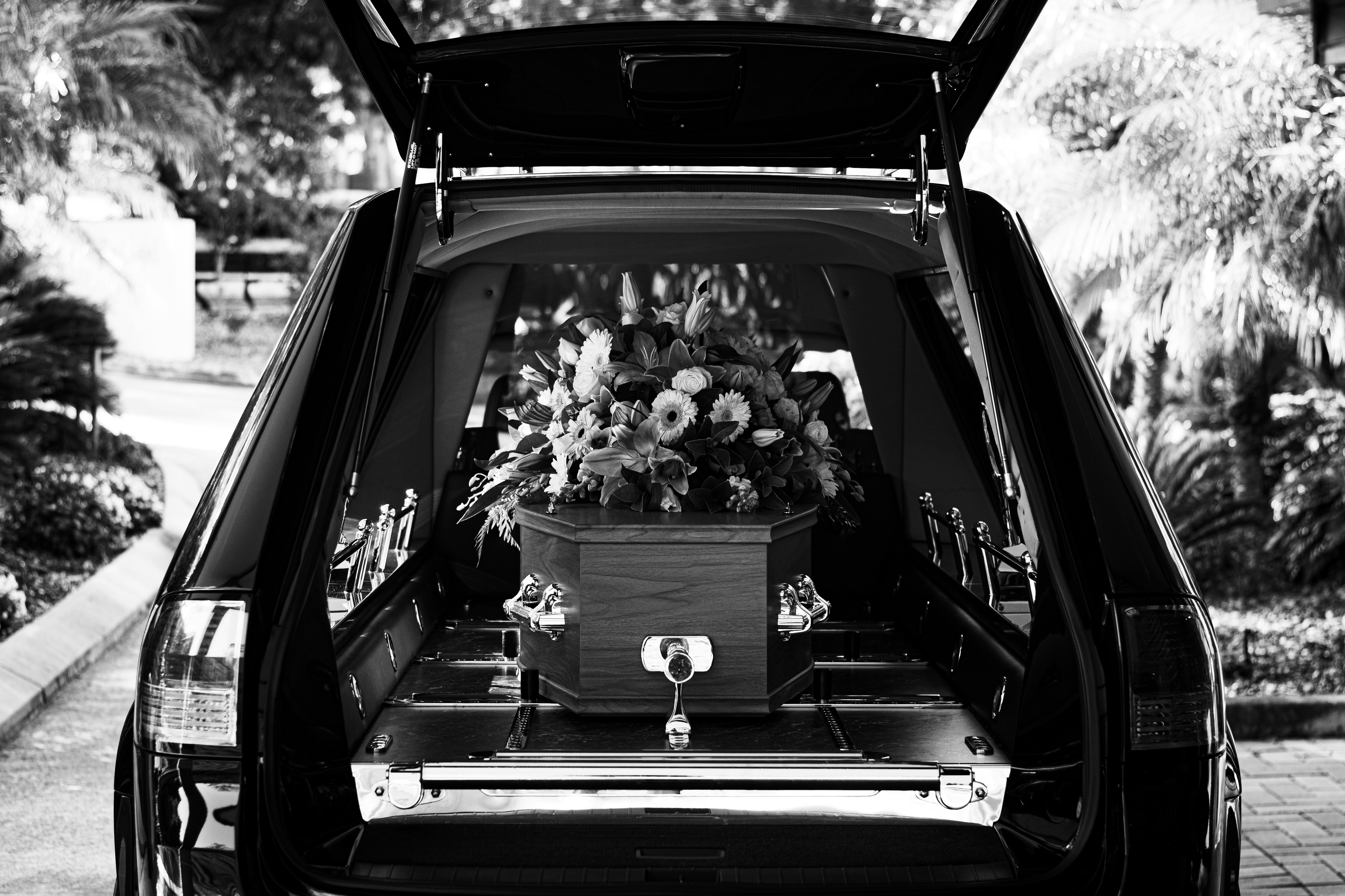 Un ataúd en un coche fúnebre | Fuente: Unsplash