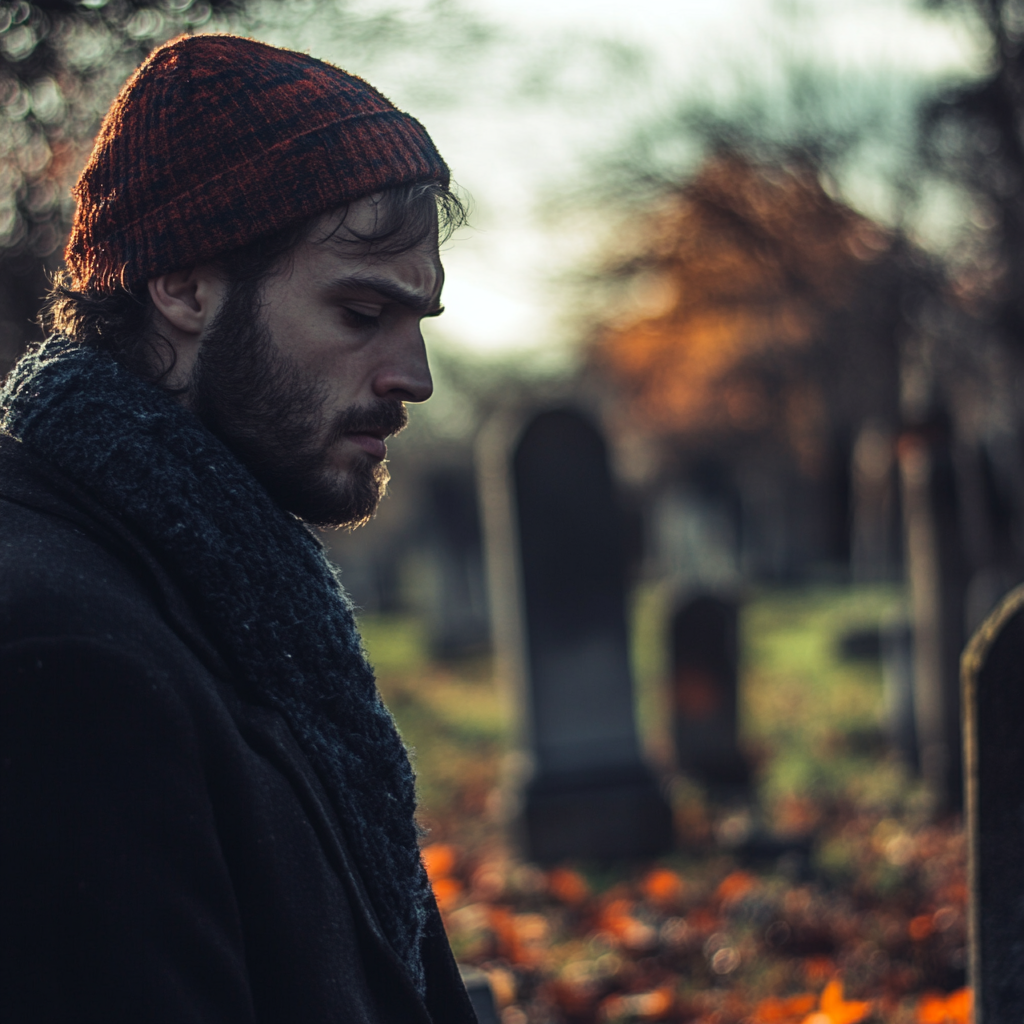 Un hombre en un cementerio | Fuente: Midjourney