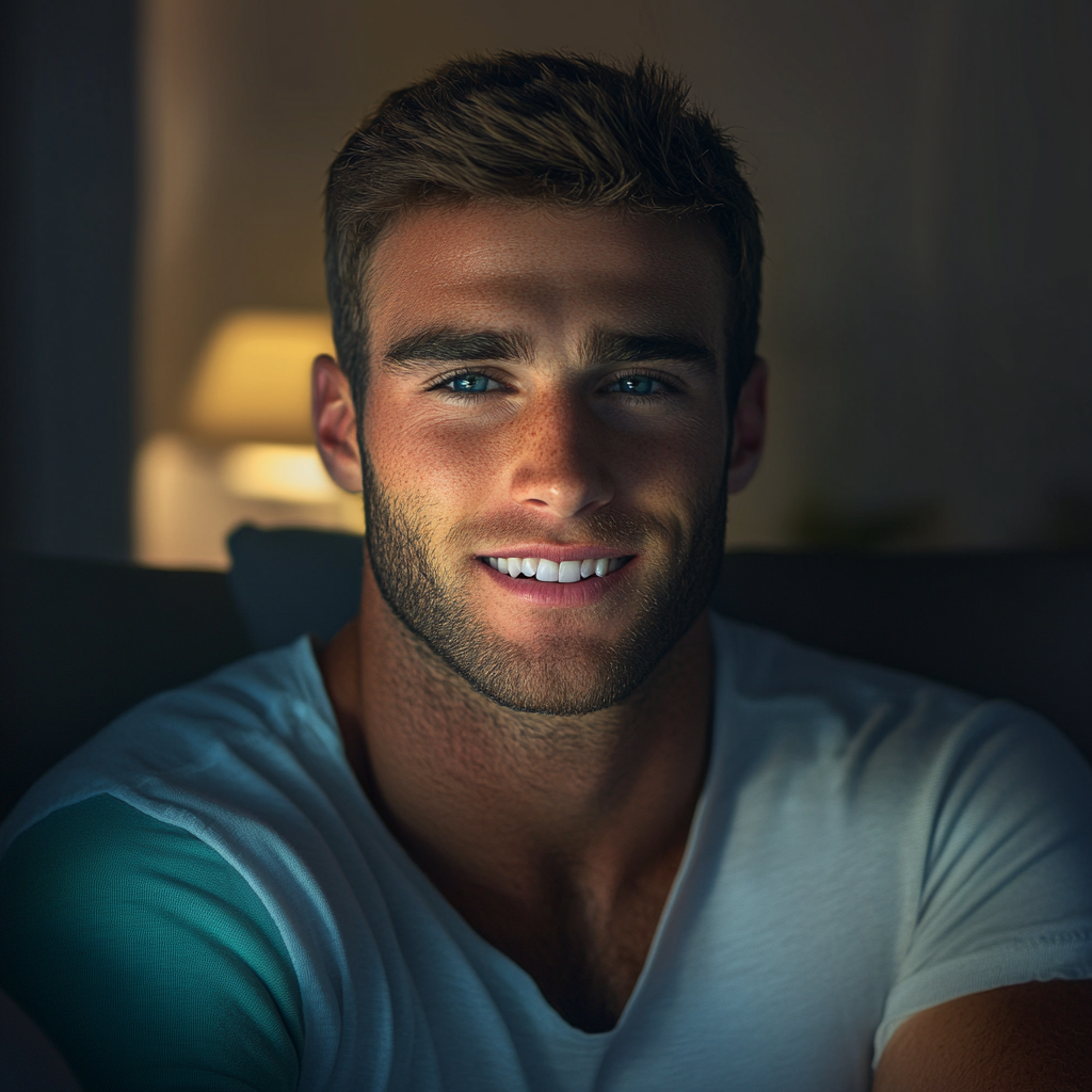 Un hombre encantado sonriendo | Fuente: Midjourney
