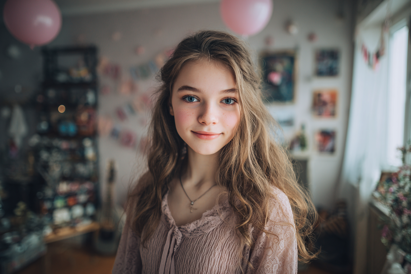 Una niña en su fiesta de cumpleaños | Fuente: Midjourney