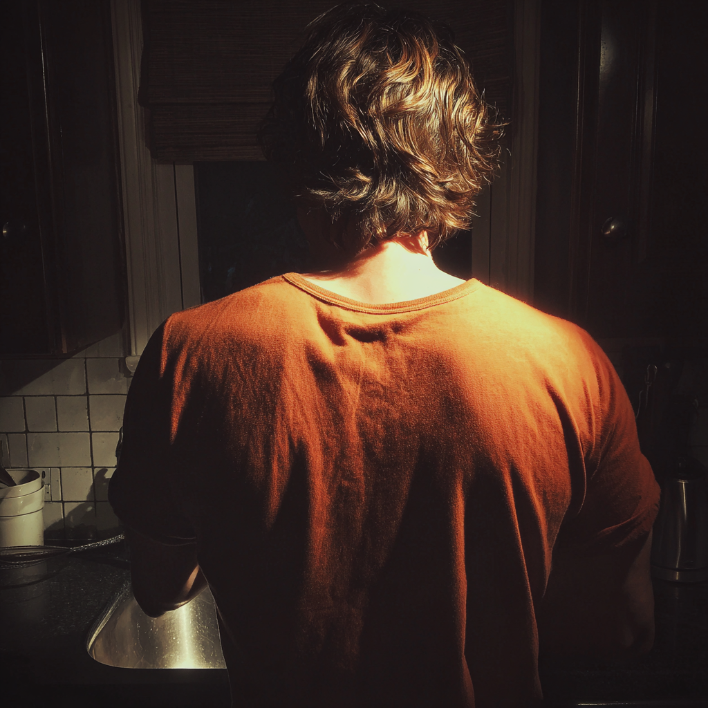 Un hombre ante un fregadero de cocina | Fuente: Midjourney