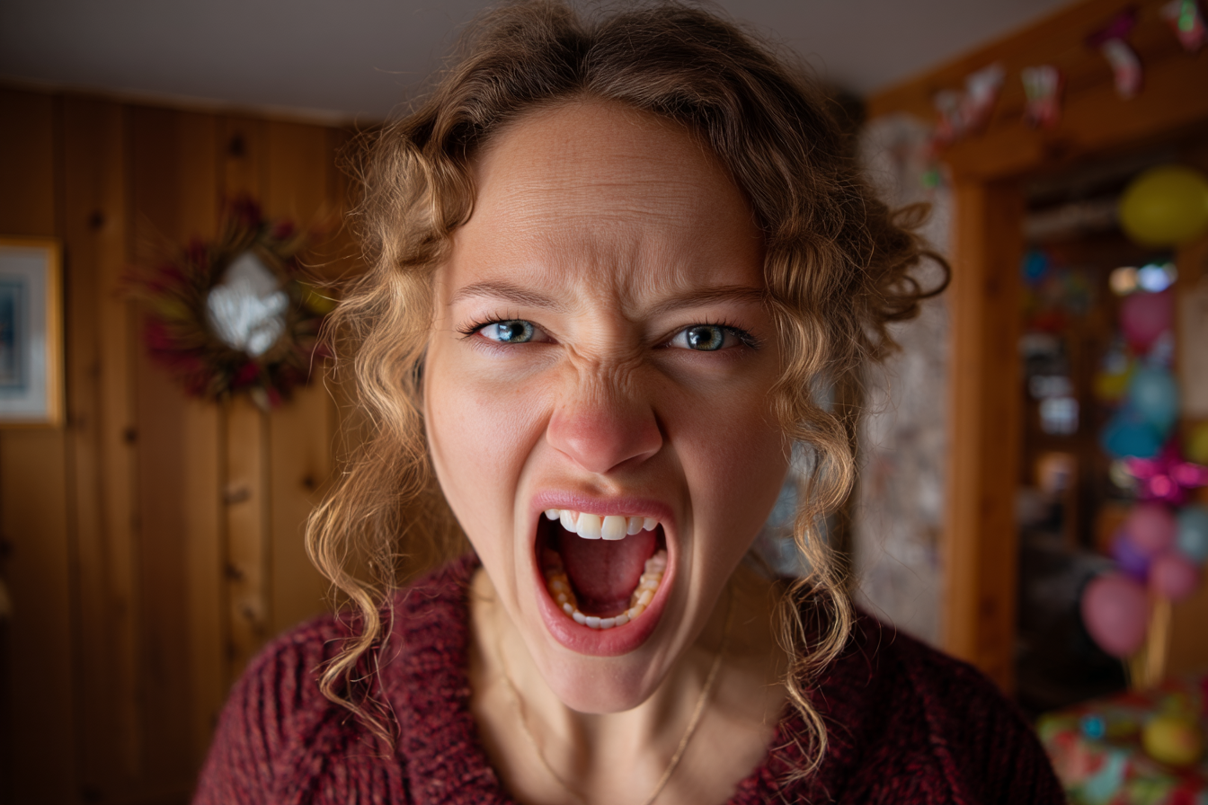 Una mujer gritando | Fuente: Midjourney