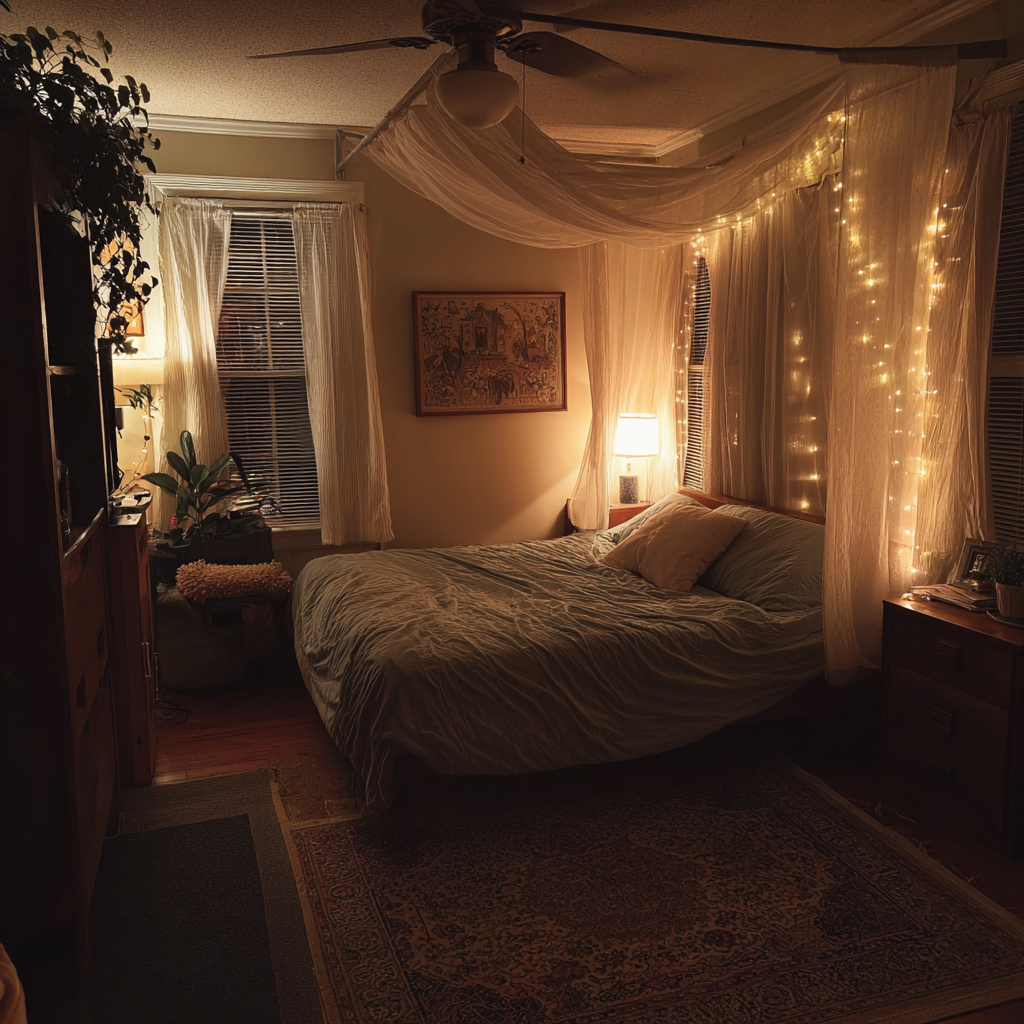 El interior de un dormitorio acogedor | Fuente: Midjourney