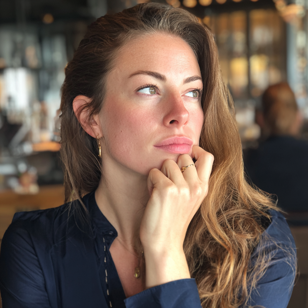 Una mujer sonriendo suavemente | Fuente: Midjourney