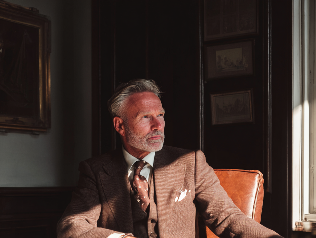 Un hombre sentado en su escritorio | Fuente: Midjourney