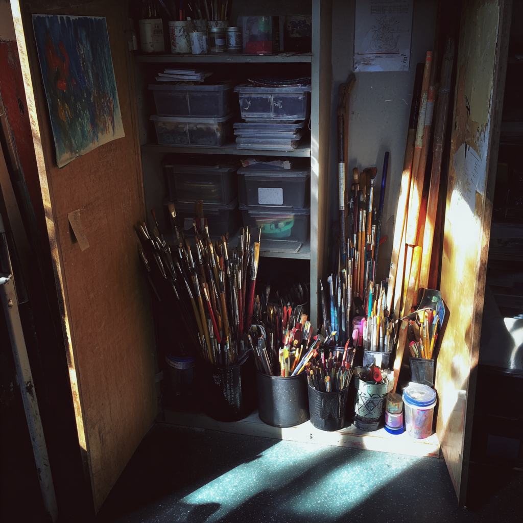 Un armario de material artístico | Fuente: Midjourney