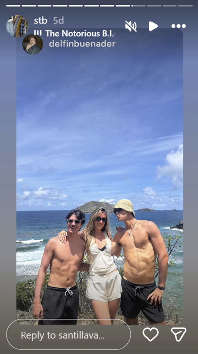 Valentina Barbier junto a Santiago Llavallol y un allegado| Fuente: Instagram/santillava