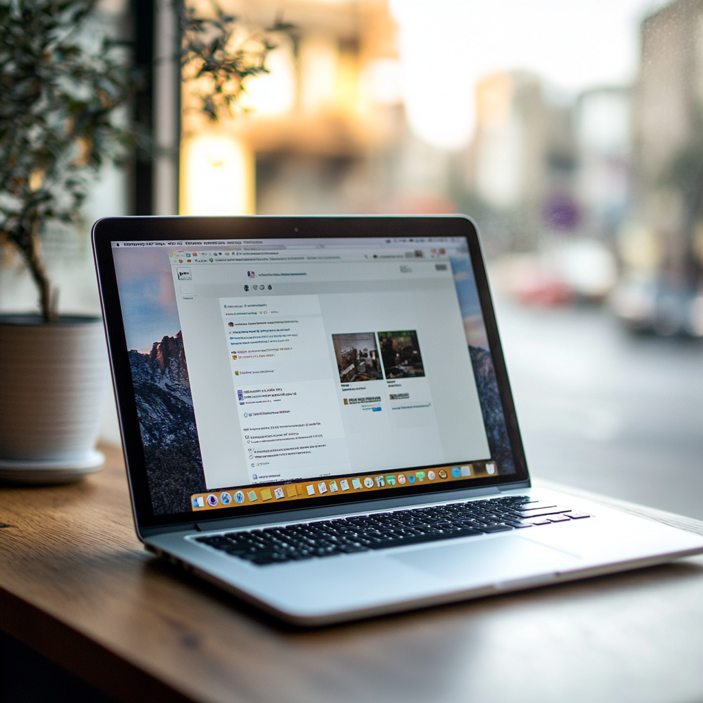 Un portátil abierto a Facebook | Fuente: Midjourney