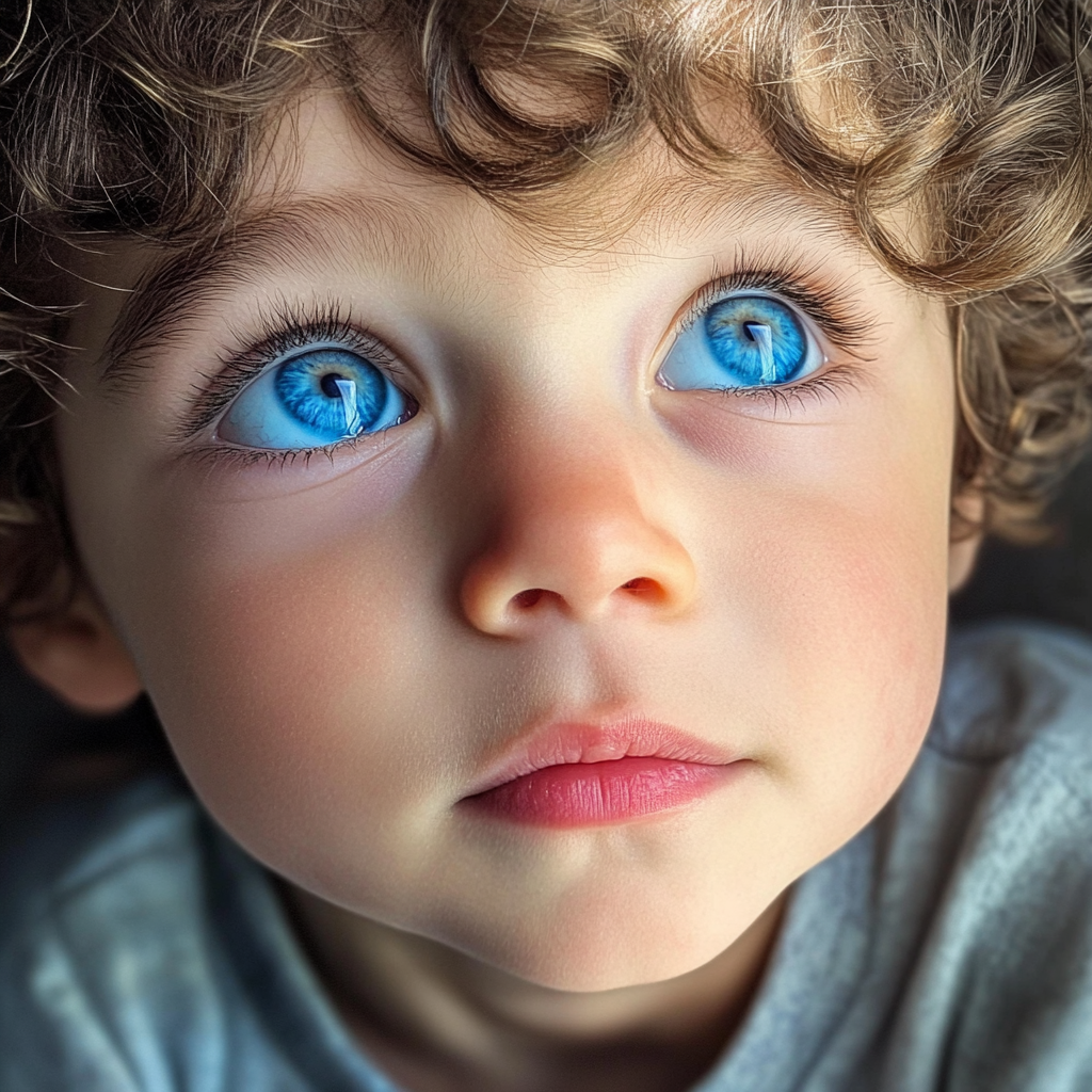 Un niño mirando a alguien | Fuente: Midjourney