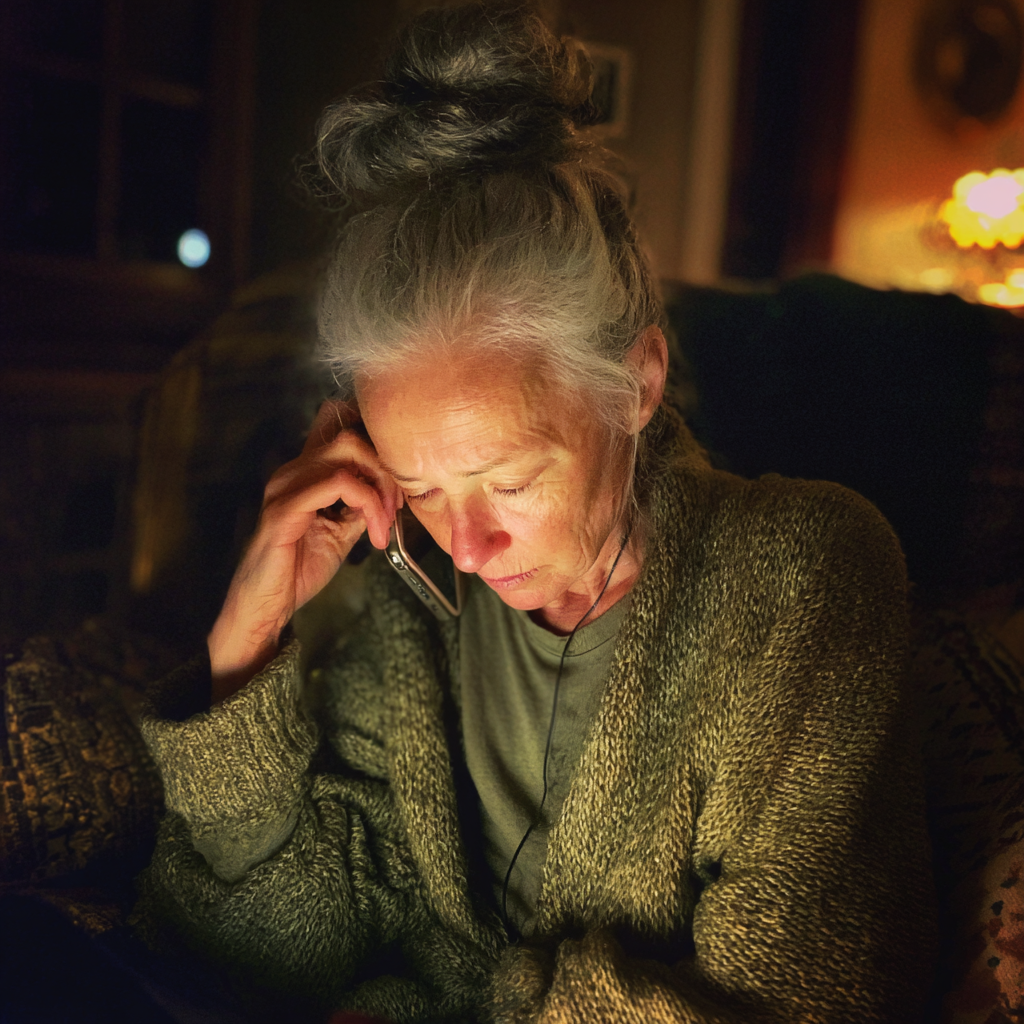 Una anciana hablando por teléfono | Fuente: Midjourney