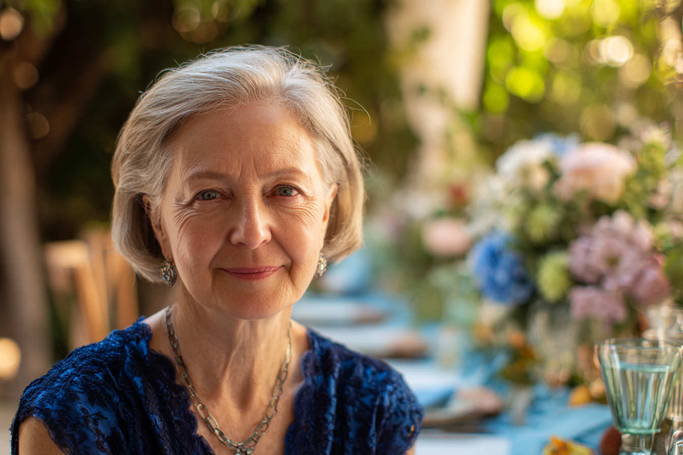 Una mujer mayor mirando al frente | Fuente: Midjourney