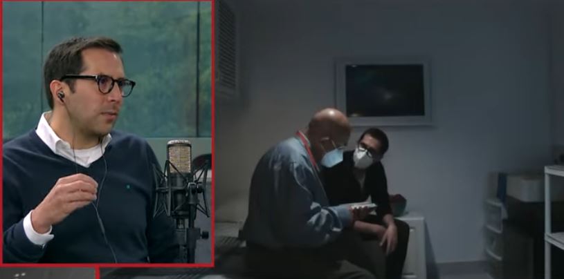 El director, Santiago Esteinau y una escena del documental  | Fuente: YouTube/AristeguiNoticias