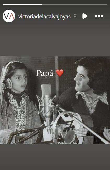La historia en Instagram de su hija. | Foto: Instagram.com/victoriadelacalvajoyas