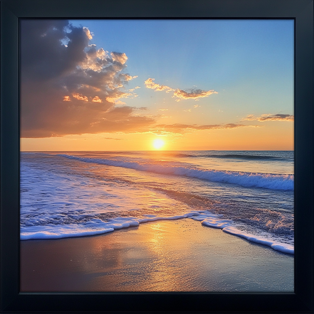 Una foto enmarcada de la playa | Fuente: Midjourney