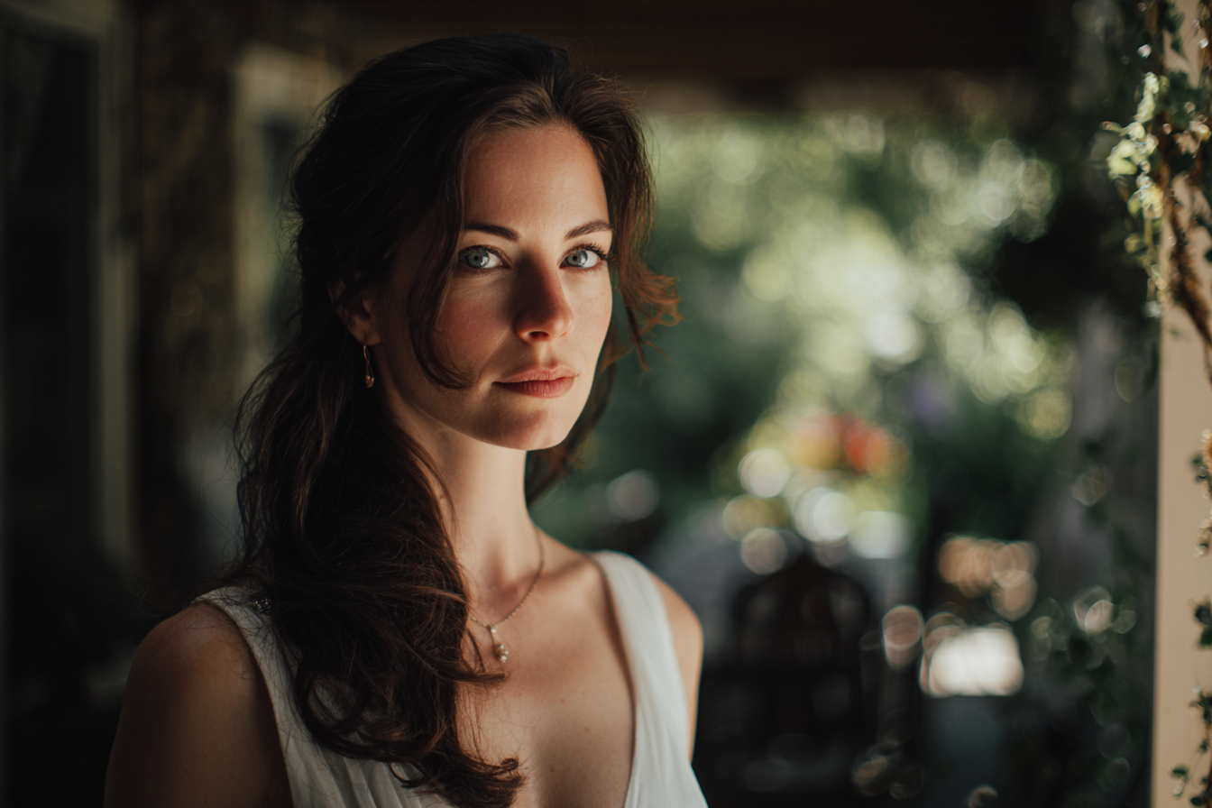 Una mujer de pie en el lugar de una boda | Fuente: Midjourney