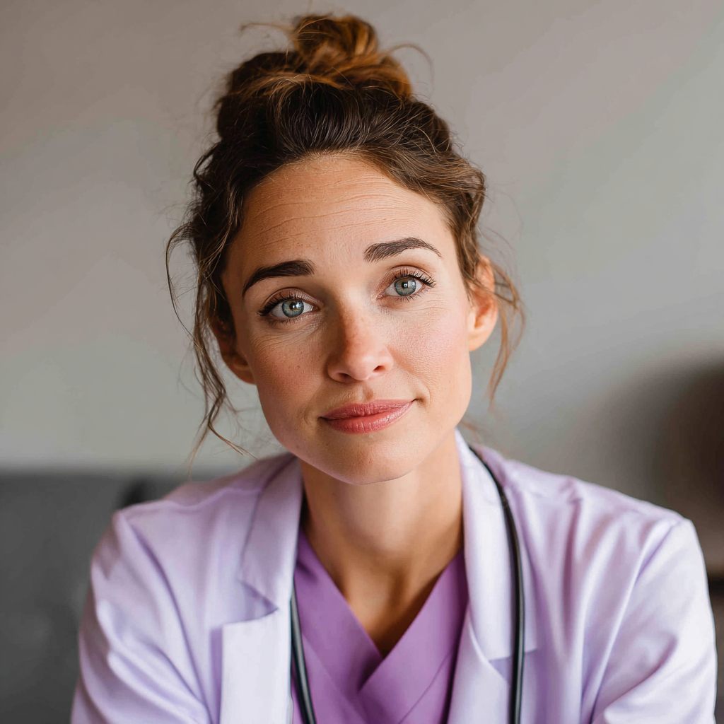 Primer plano de un médico sonriente | Fuente: Midjourney