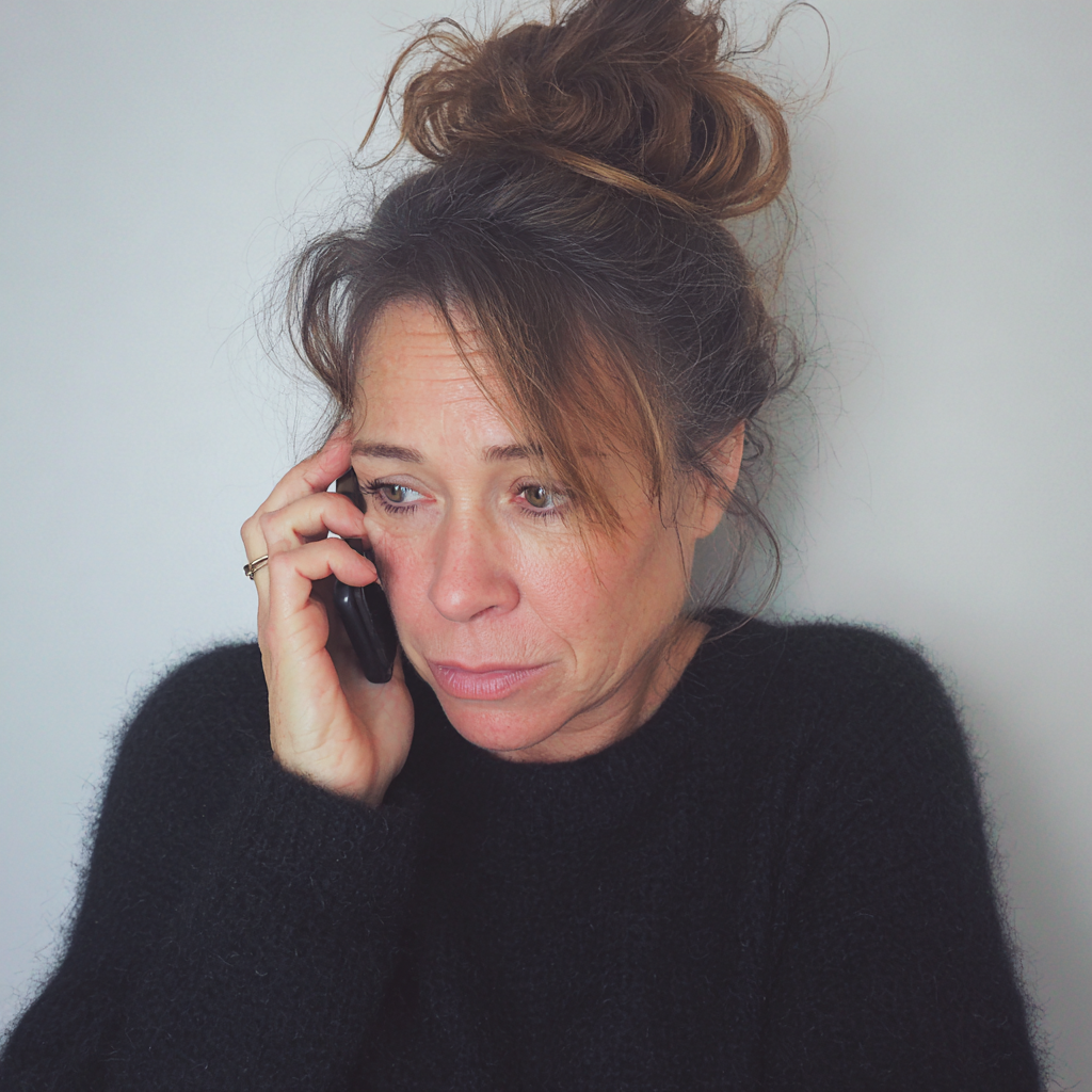 Una mujer mayor hablando por teléfono | Fuente: Midjourney