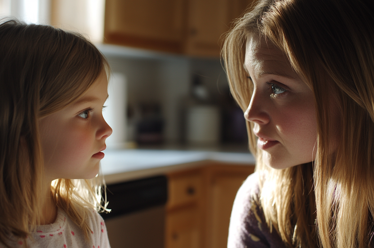 Una mujer hablando con su hija | Fuente: Midjourney