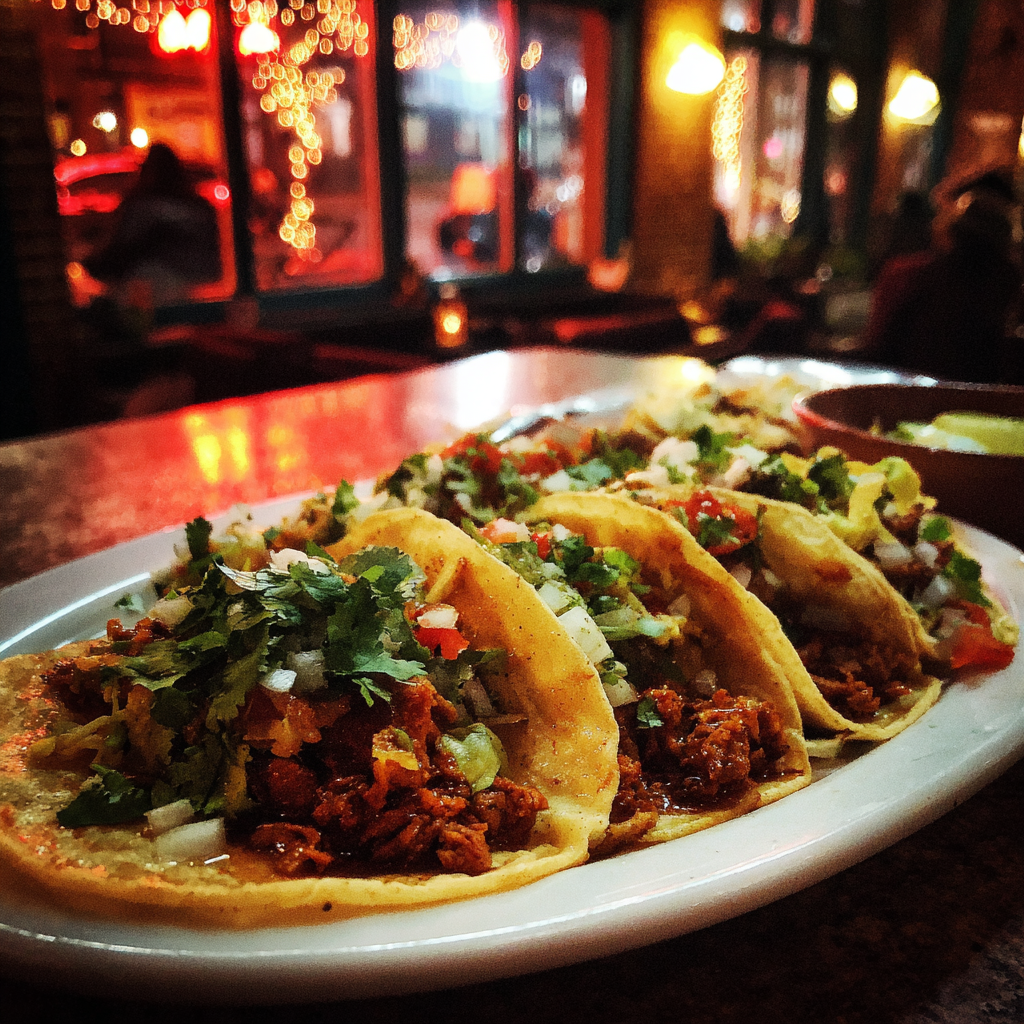 Un plato de tacos | Fuente: Midjourney