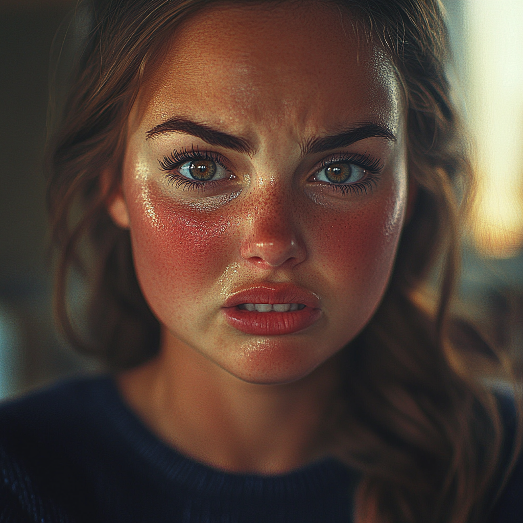 Uma mulher ansiosa | Fonte: Midjourney