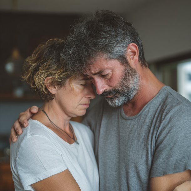 Una pareja abrazándose | Fuente: Midjourney