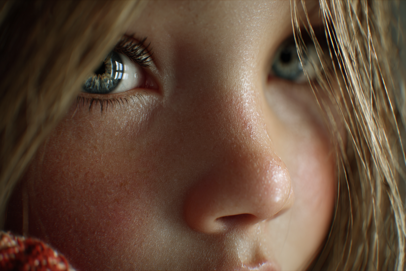 Primer plano de la cara de una niña | Fuente: Midjourney