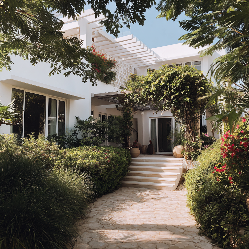 El exterior de una casa | Fuente: Midjourney