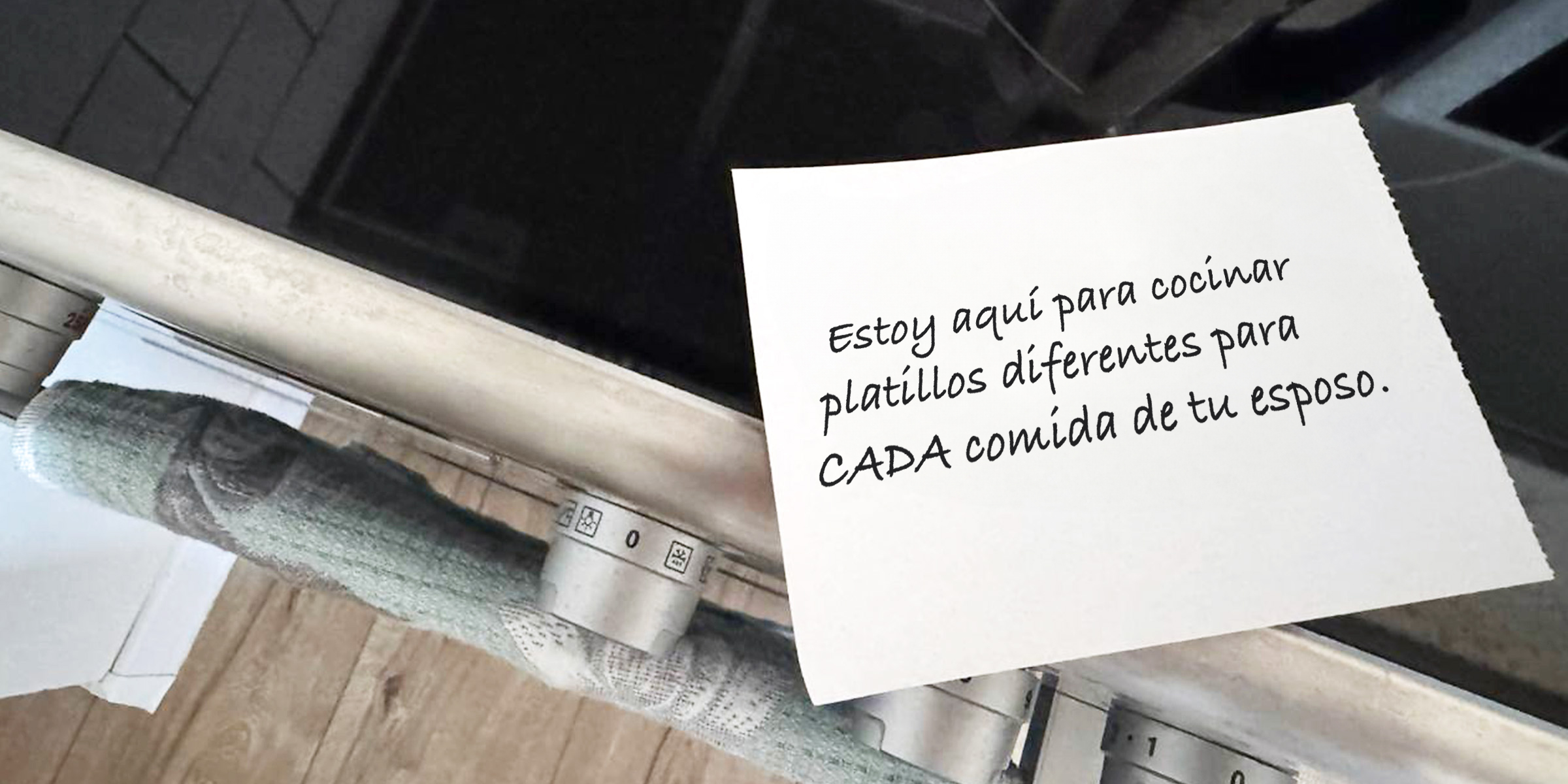 Una nota adhesiva en una estufa | Fuente: The Celebritist