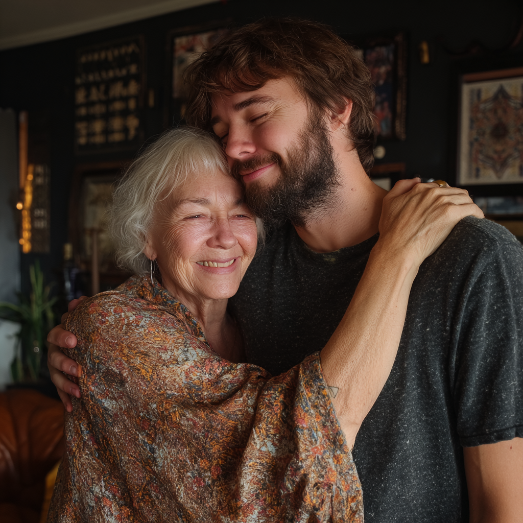 Una madre abrazando a su hijo | Fuente: Midjourney