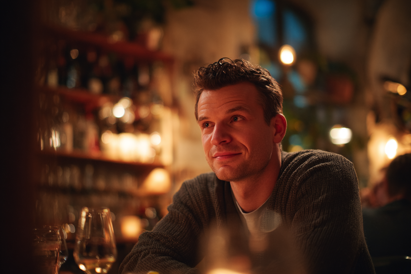 Un hombre sentado en un restaurante | Fuente: Midjourney