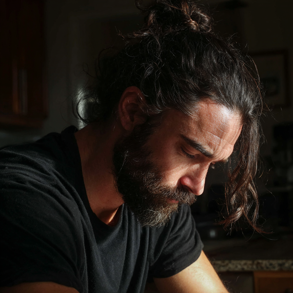 Primer plano de un hombre emocionado | Fuente: Midjourney