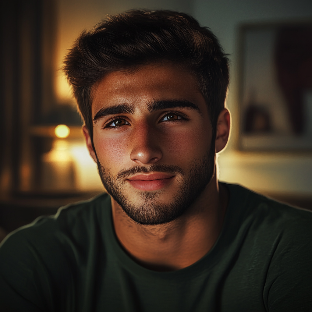 Un hombre emotivo sonriendo | Fuente: Midjourney