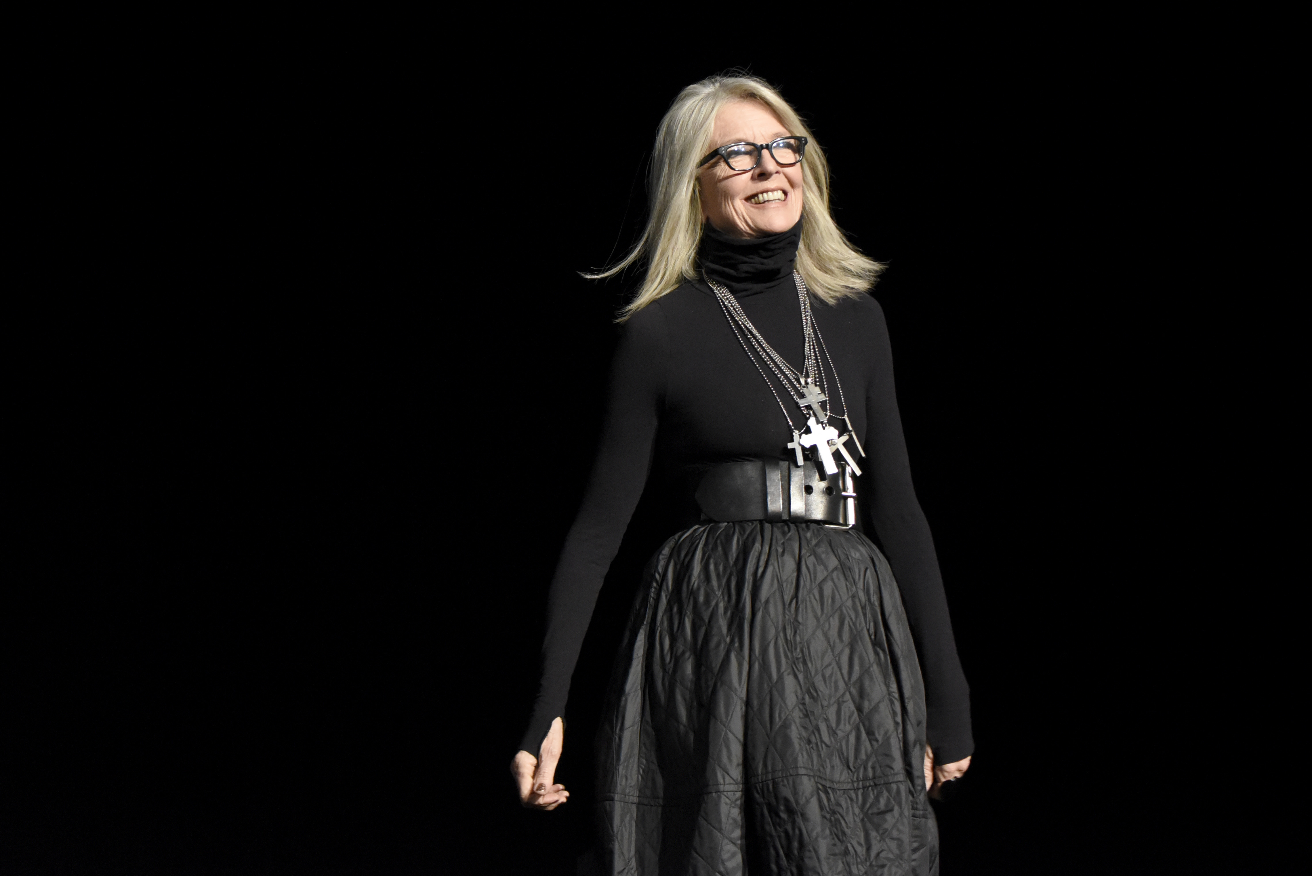 Diane Keaton en el escenario durante el panel de la proyección del 45.º aniversario de "The Godfather" durante la clausura del Festival de Cine de Tribeca 2017 en el Radio City Music Hall el 29 de abril de Nueva York | Fuente: Getty Images