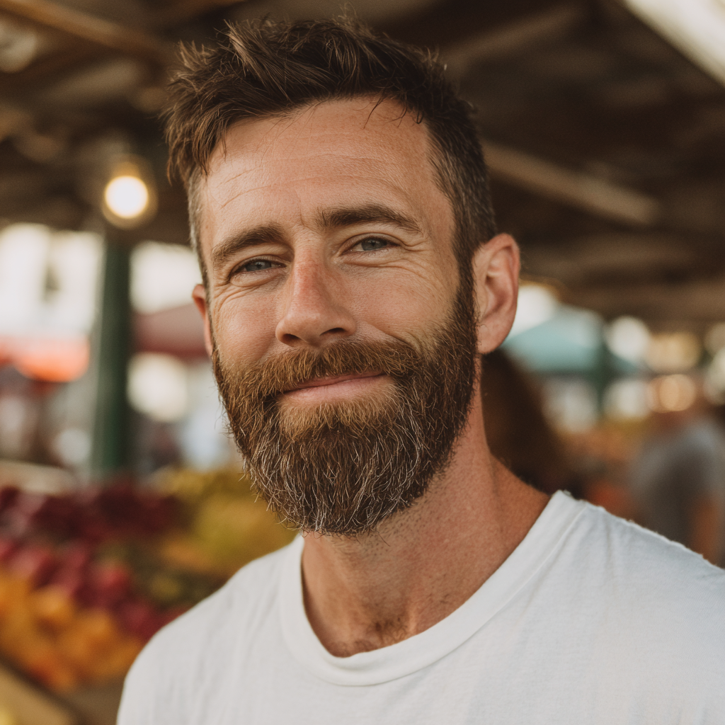 Primer plano de un hombre sonriente | Fuente: Midjourney