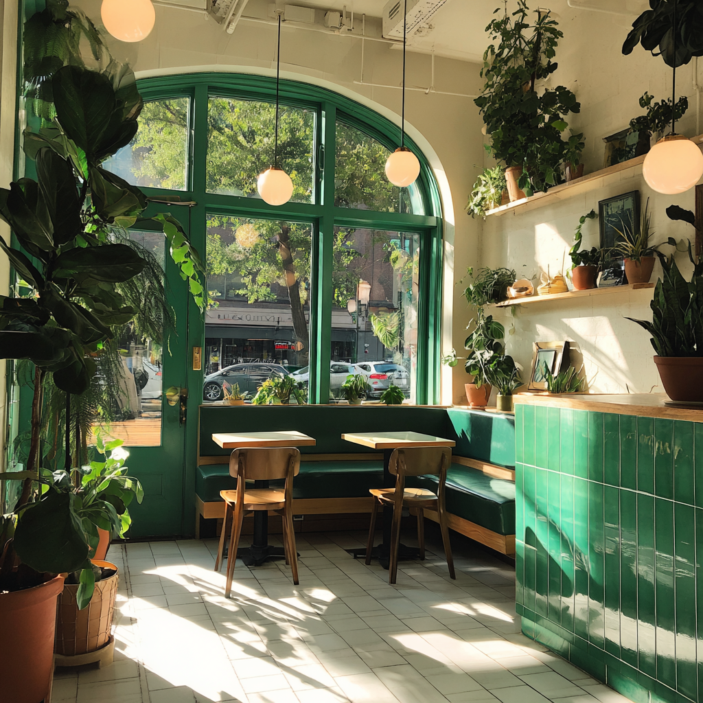 El interior de un café | Fuente: Midjourney