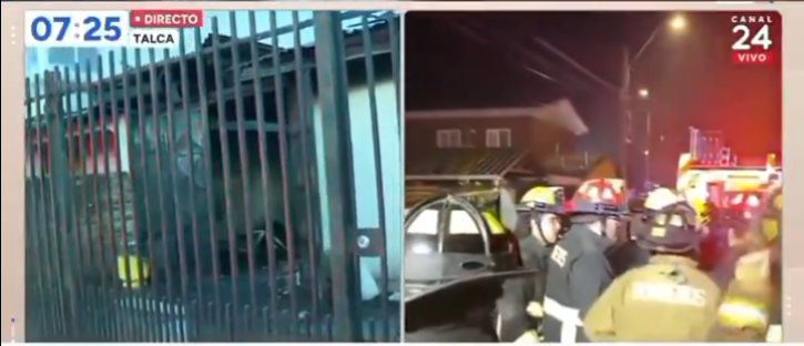 Bomberos acudieron al lugar del incendio, pero no pudieron rescatar con vida a la madre y sus tres hijos. | Fuente: X/vivassantanaj.