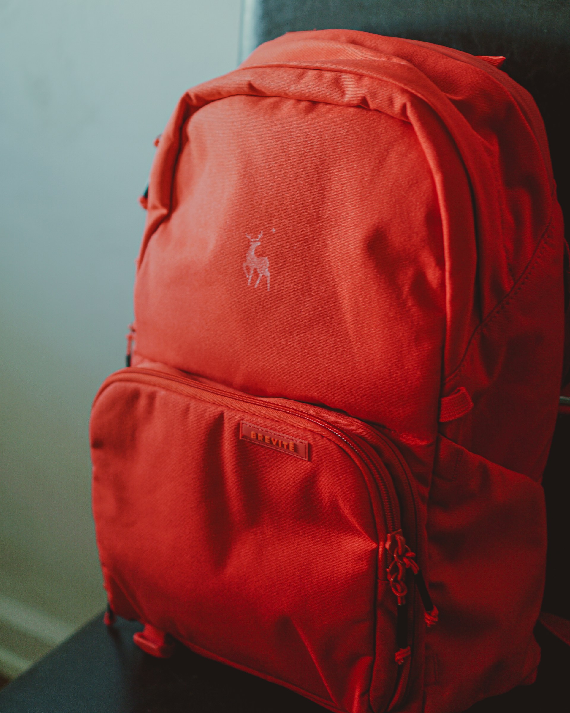 Una mochila roja sobre una silla | Fuente: Unsplash