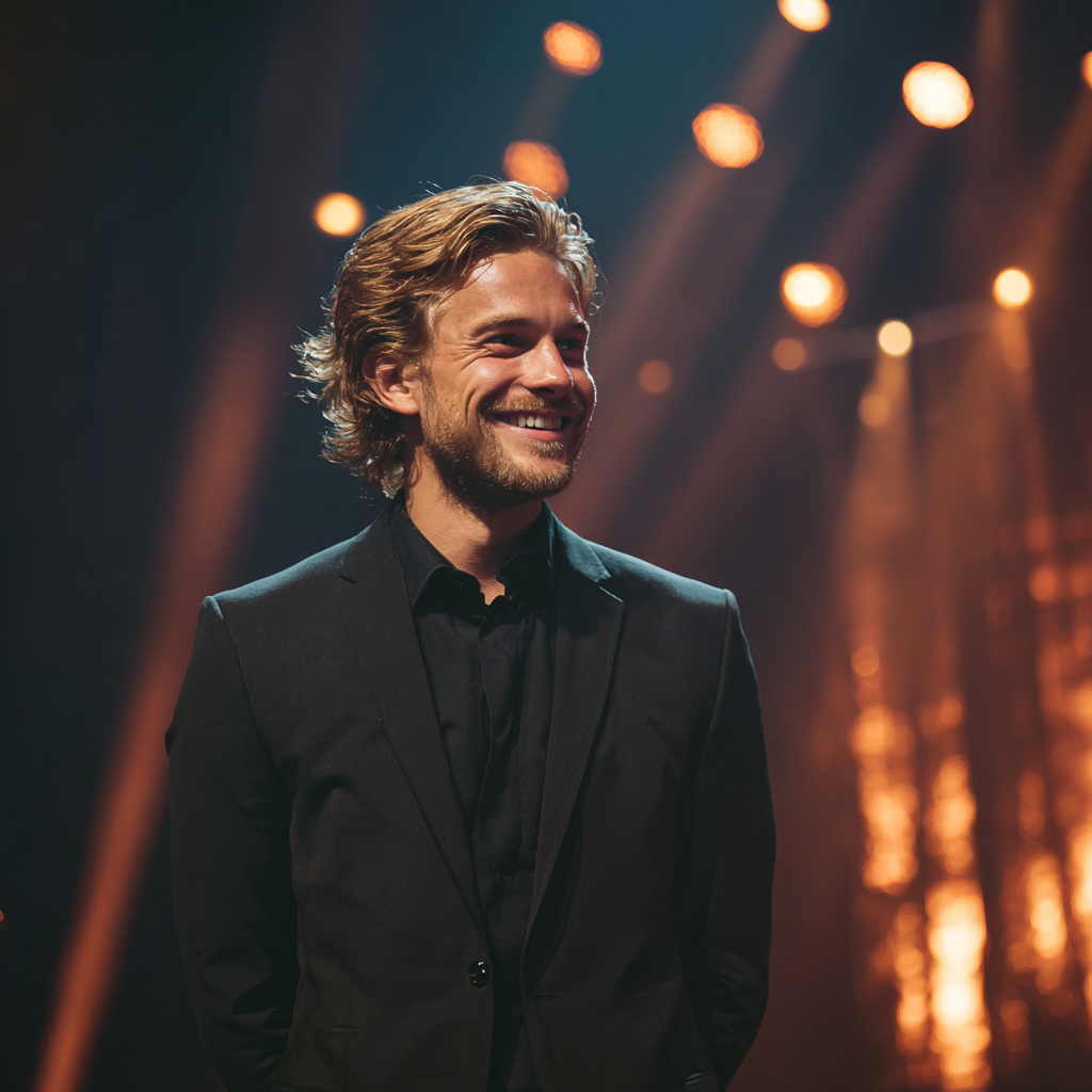 Un hombre sonriente vestido de traje | Fuente: Midjourney